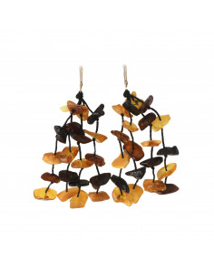 Rainbow Baltic Amber Drop Earrings