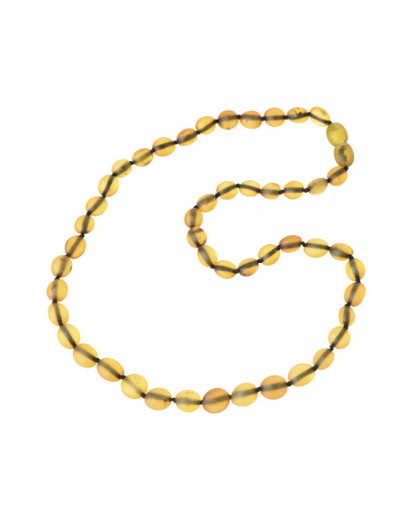 Green Olive Raw Amber Beads Necklace for Adult