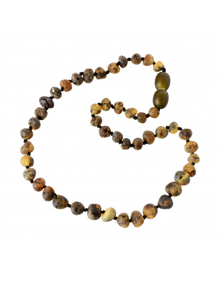 Green Baroque Raw Baltic Amber Teething Necklace