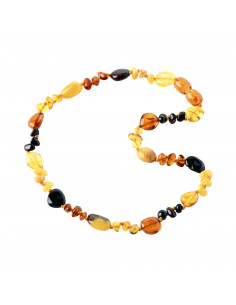 Multi Olive & Baroque Polished Baltic Amber Teething Necklace