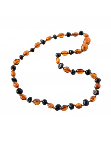 Cognac Olive & Cherry Baroque Polished Baltic Amber Teething Necklace