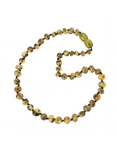 Green Baroque Polished Amber Beads Necklace for Baby