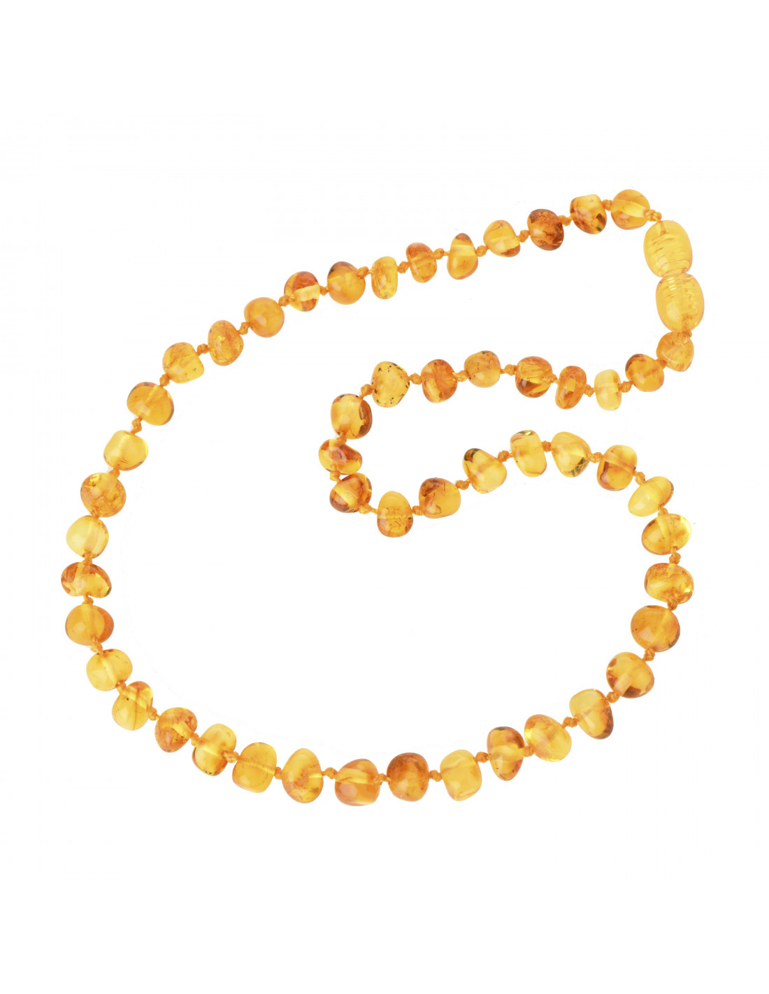 Gold Baltic Amber & Rose Quartz Teething Necklace - Birdie's Room All- Natural