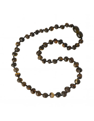Green Baroque Polished Baltic Amber Teething Necklace