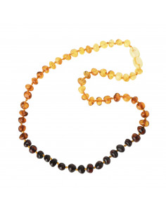 Rainbow  Baroque Polished Baltic Amber Beads Necklace for Baby