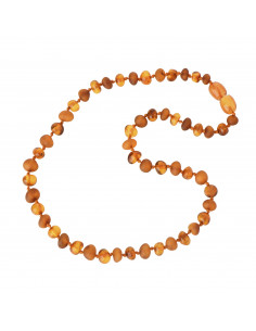 Cognac Raw & Cognac Polished Baroque Baltic Amber Beads Necklace for Baby