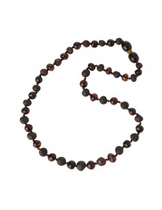 Cherry Raw & Cherry Polished Baroque Raw Baltic Amber Beads Baby Necklaces