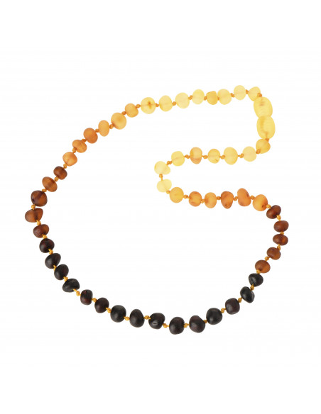 Rainbow Baroque Raw Baltic Amber Beads Necklace for Baby