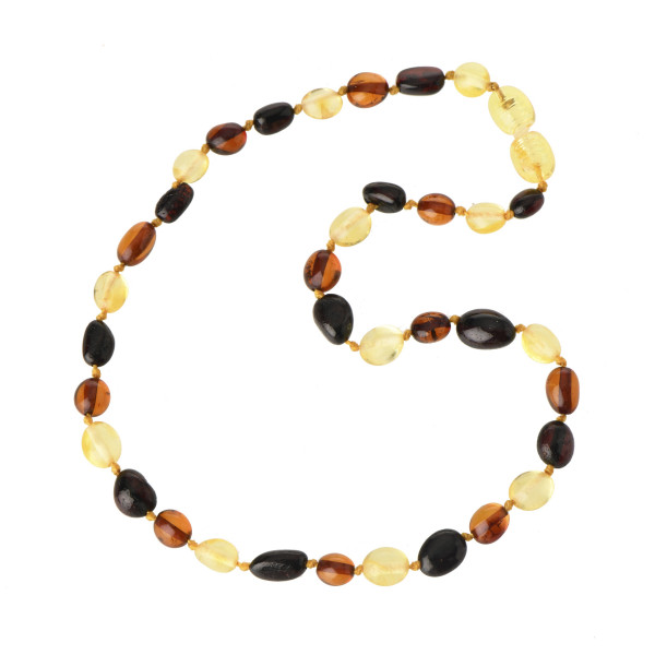 Multi Olive Polished Amber Teething Necklace for Baby