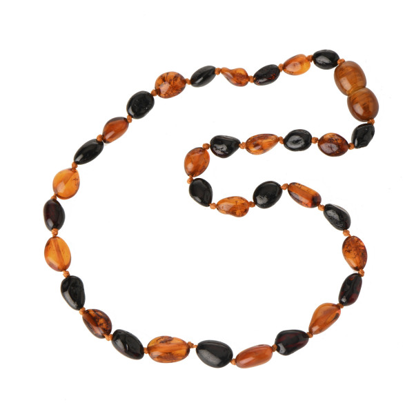 Cognac & Cherry Olive Polished Amber Beads Baby Necklace