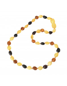 Multi Olive Raw Baltic Amber Teething Necklace for Baby