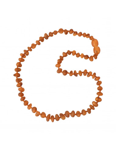 Cognac Half Baroque Raw Amber Beads Necklace for Baby