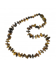 Green Half Baroque Polished Baltic Amber Teething Necklace