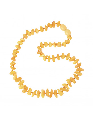 Milky Half Baroque Polished Baltic Amber Teething Necklace