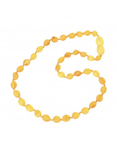 Lemon Olive Raw Baltic Amber Teething Necklace for Baby