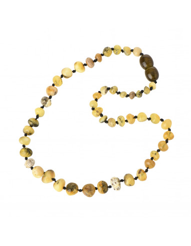 Greenish Milky Baroque Polished Amber Beads Necklace for Baby