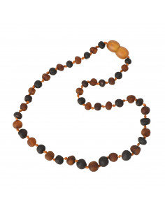 Cognac & Cherry Raw Baroque Baltic Amber Teething Necklace