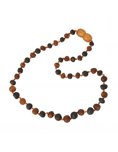 Cognac & Cherry Raw Baroque Baltic Amber Teething Necklace