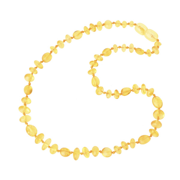 1 Lemon Olive & 3 Lemon Baroque Polished Baltic Amber Teething Necklace