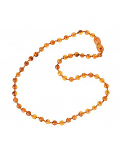 Cognac Round Polished Baltic Amber Teething Necklace