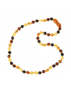 Multi & Milky Round Polished Baltic Amber Teething Necklace