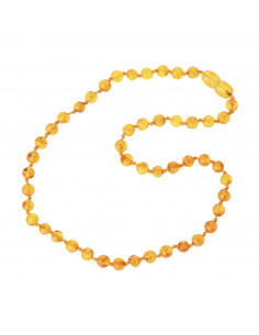 Honey Round Polished Amber Beads Necklace for Baby