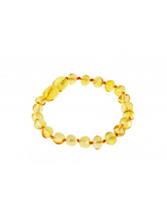 Lemon Polished Baroque Baltic Amber Teething  Bracelet-Anklet for Baby