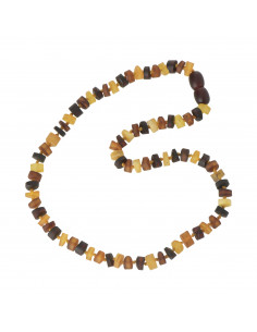 Multi Color Tablet Raw Amber Beads Teething Necklace