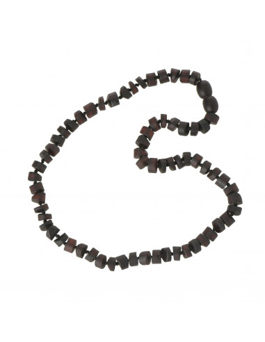 Cherry Tablet Raw Amber Beads Teething Necklace