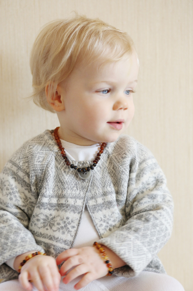 Rainbow Baroque Raw Baltic Amber Teething Necklace