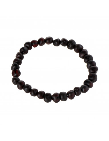Cherry Baroque Raw Amber Beads Bracelet for Adult