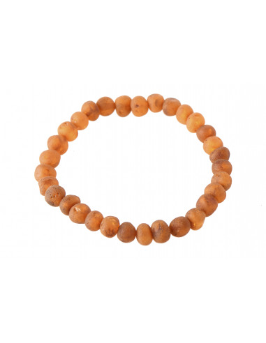 Cognac Baroque Raw Amber Beads Bracelet for Adult