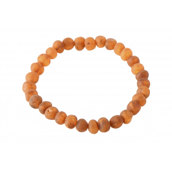 Cognac Baroque Raw Amber Beads Bracelet for Adult