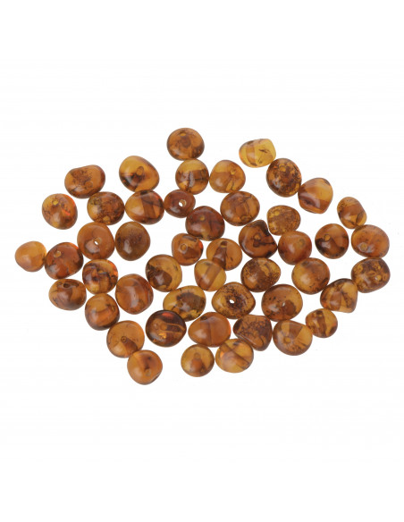 Loose Cognac Baroque Polished Amber Beads