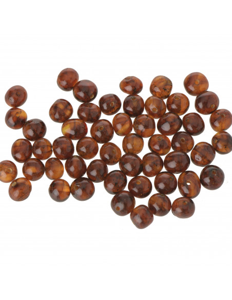 Loose Dark Cognac Baroque Polished Amber Beads