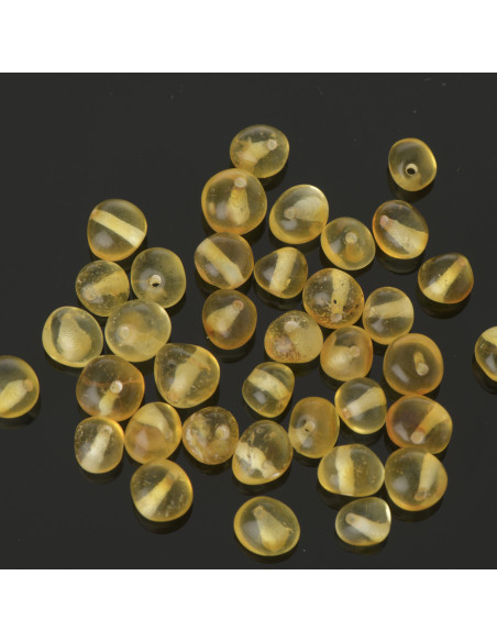 Loose Lemon Baroque Polished Amber Beads