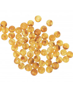 Loose Honey Round Polished Amber Beads