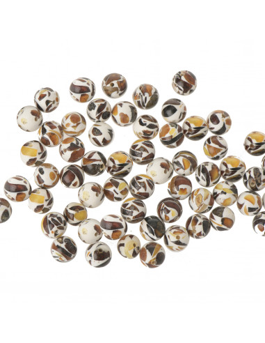Special Design Mosaic Round Amber Beads