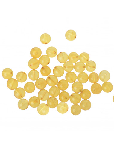 Loose Honey Round Polished Amber Beads