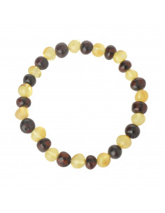 Lemon & Cherry Baroque Polished Amber Beads Bracelet