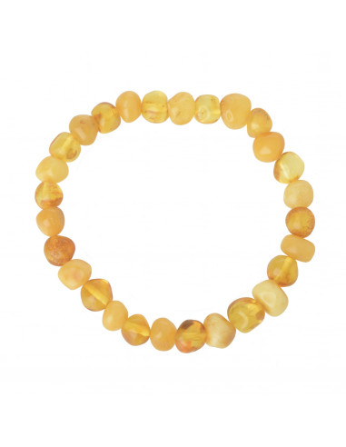 Milky & Honey Baroque Polished Amber Beads Bracelet