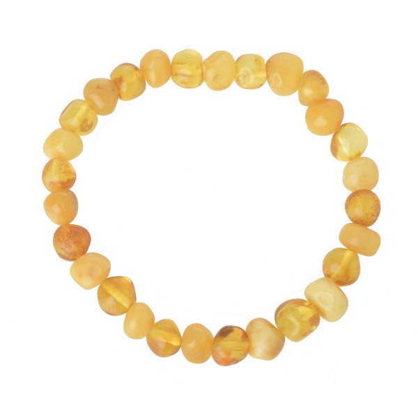 Milky & Honey Baroque Polished Amber Beads Bracelet