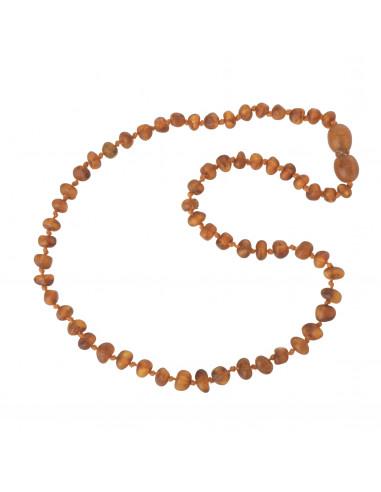 Cognac Baroque Raw Baltic Amber Teething Necklace for Baby