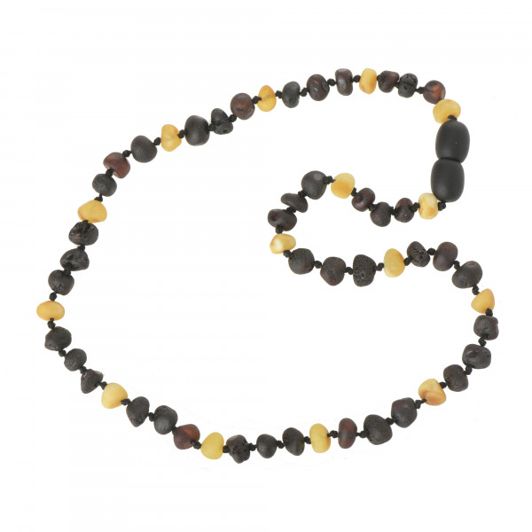 Lemon & 3 Cherry Baroque Raw Baltic Amber Teething Necklace for Baby