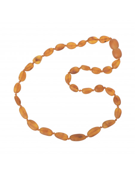 Cognac Olive Raw Amber Teething Necklace for Baby