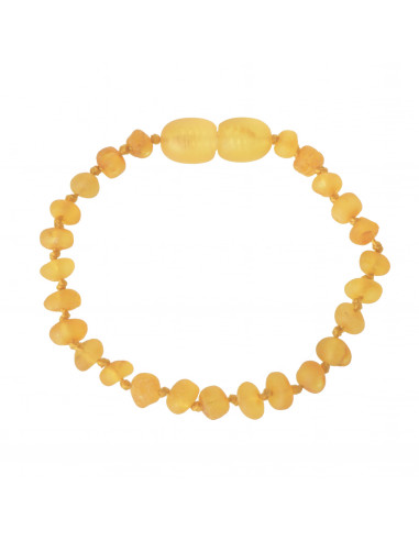 Honey Raw Baroque Baltic Amber Teething Bracelet-Anklet for Baby