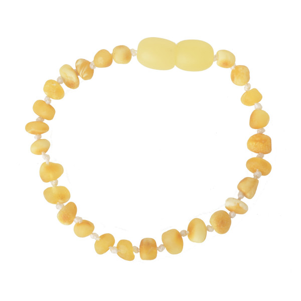 Raw Milky Baroque Baltic Amber Teething Bracelet-Anklet for Baby