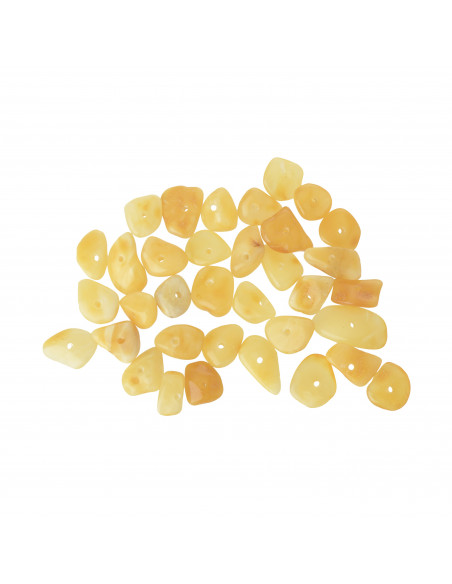 Loose Milky Chip Polished Amber Beads