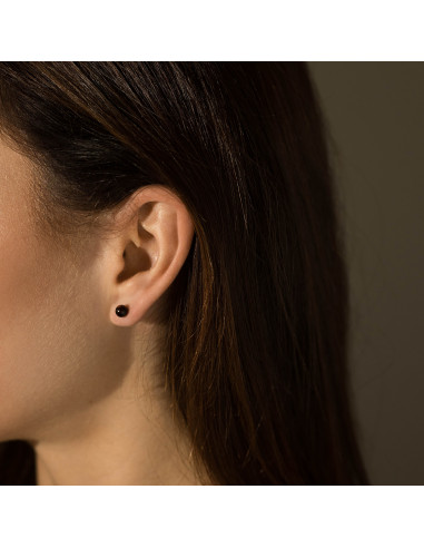 Cherry Polished Amber Stud Earrings with 925 Sterling Silver