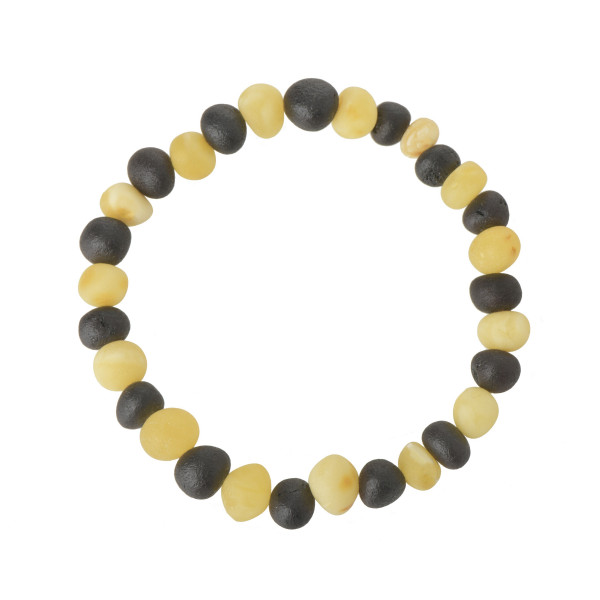 Milky & Cherry Baroque Raw Amber Beads Bracelet for Adult